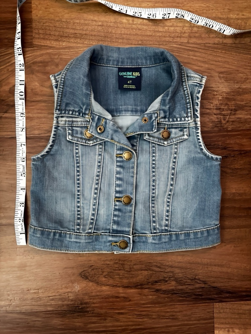 Genuine Kids by OshKosh Light Blue Denim Vest - Girls 4T